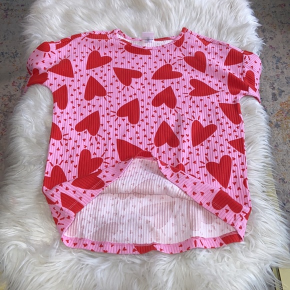 Hanna Andersson Girls Pink with Red Hearts Pajama Long Sleeves Top Sz 12 - Picture 10 of 10